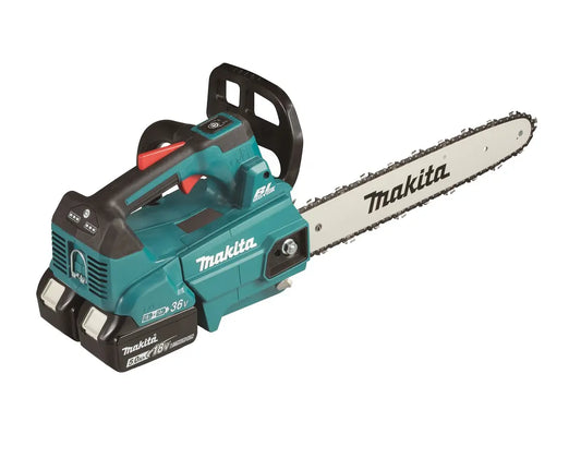 Makita  Motosega a batteria 18V 35 cm, 2x batteria 5,0 Ah LXT, caricabatterie DUC356PT2B