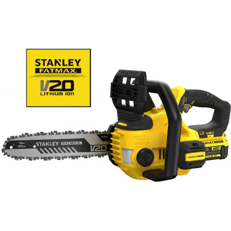 Stanley   Motosega a batteria 18V 30 cm, 1 batteria Li-Ion da 4,0 Ah, caricabatterie SFMCCS630M1-QW